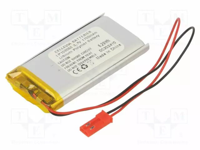 AKKU: LI-PO - 3,7V - 1700MAH - JOHDOT,JST SYP-02T-1 LIITOS - 1KPL - Akut - AKY-LP103058 - 1