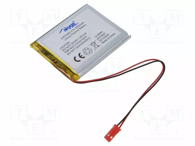 AKKU: LI-PO - 3,7V - 3500MAH - JOHDOT,JST SYP-02T-1 LIITOS - Akut - AKY-LP675568 - 1