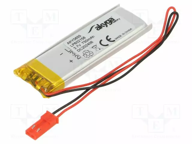 AKKU: LI-PO - 3,7V - 750MAH - JOHDOT,JST SYP-02T-1 LIITOS - Akut - AKY-LP602158 - 1