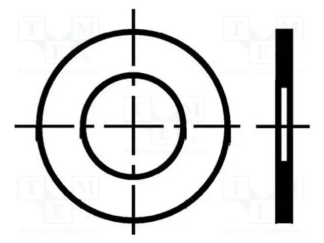 ALUSLEVY - PYÖREÄ - M10 - D=22MM - H=0,1MM - JOUSITERÄS - DIN 988 - BN 748 - Aluslevyt ja prikat - B10BN748 - 1