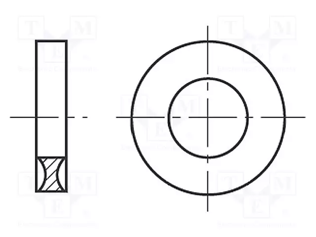 ALUSLEVY - PYÖREÄ - M4 - D=9,5MM - H=2,6MM - POLYAMIDI - BN 1078 - Aluslevyt ja prikat - B4BN1078 - 1