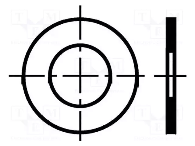 ALUSLEVY - PYÖREÄ - M6 - D=18MM - H=0,2MM - JOUSITERÄS - DIN 988 - BN 748 - Aluslevyt ja prikat - B6180.2BN748 - 1