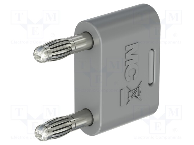LABORATORY CONNECTOR: 4MM BANANA - 32A - 30VAC - 60VDC - GREY - Banaaniliittimet 4mm - KS-4N-19-28 - 1