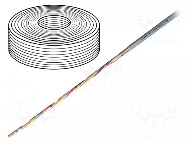 DATAKAAPELI - CHAINFLEX® CF240.PUR - 8X0,14MM2 - HARMAA - Suojaamattomat ohjaimien kaapelit - CF240.PUR.01.08 - 1