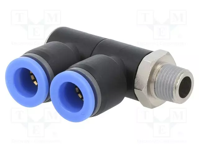 HAARALIITIN - -0,95÷15BAR - NIKKELÖITY MESSINKI,PBT - BLUELINE - Liittimet ja johdot pneumatiikkaan - 164.018-8 - 1