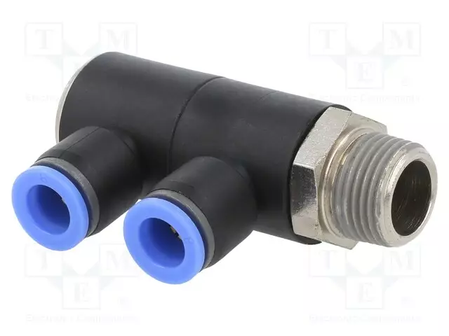 HAARALIITIN - -0,95÷15BAR - NIKKELÖITY MESSINKI,PBT - BLUELINE - Liittimet ja johdot pneumatiikkaan - 164.038-8 - 1