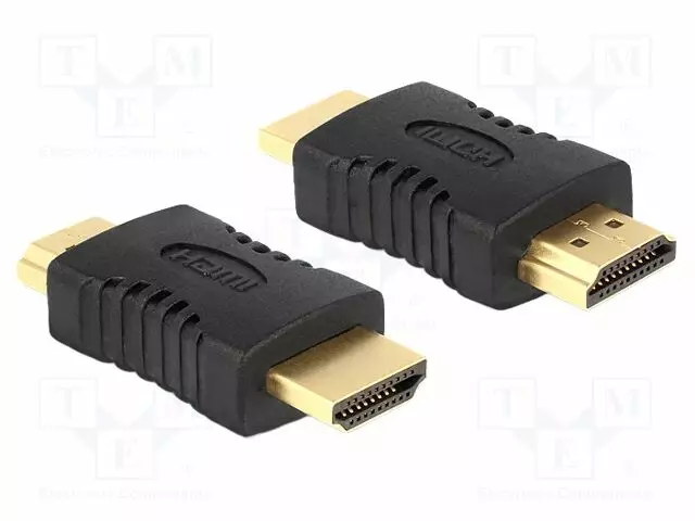 HDMI ADAPTERI -PISTOKE,MOLEMMIN PUOLIN - MUSTA - HDMI, DVI, DisplayPort johdot - DELOCK-65508 - 1