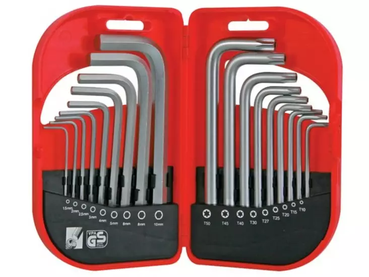 HEX & STAR KEY WRENCH SET - 18 pcs - Kuusiokolo- ja TORX avaimet - HSET18 - 1