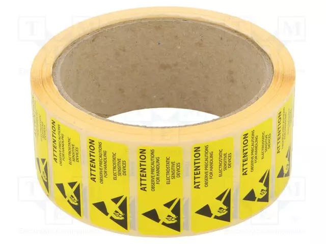 ITSELIIMAUTUVA ETIKETTI - ESD - 16X38MM - 1000KPL - RULLA - ESD teipit ja etiketit - ATS-055-0068 - 1