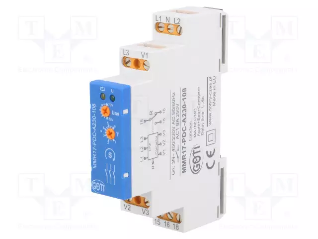 JÄNNITTEENVALVONTARELE - DIN-KISKOLLE - MMR - SPST - IP20 - 3X400VAC - Valvontareleet - MMR17-PDC-A230-108 - 1