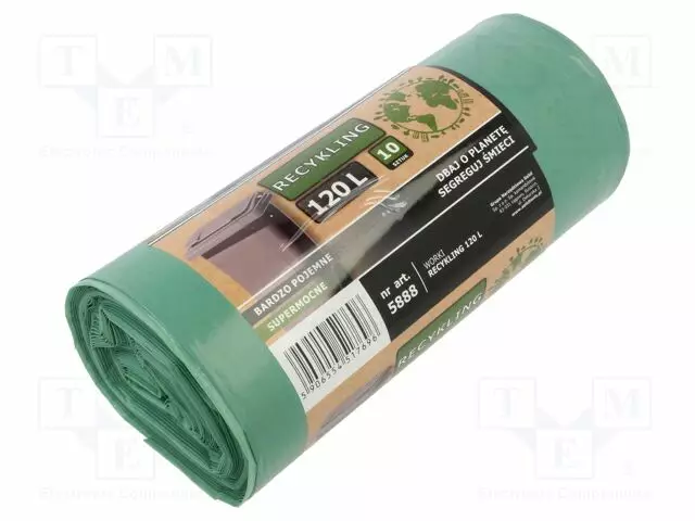 JÄTESÄKIT - VIHREÄ - 120L - 10KPL - Pakkaaminen ja suojaus - SOLID-5888 - 1