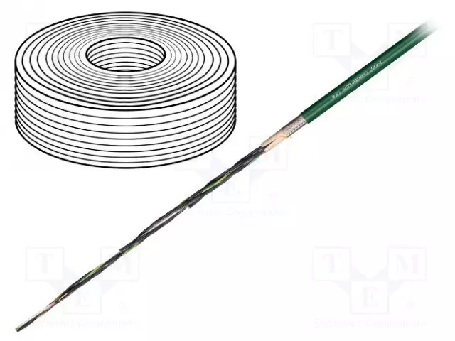 JOHTO: OHJAUSJOHTO - CHAINFLEX® CF6 - 18G0,5MM2 - VIHREÄ - LANKA - CU - Suojaamattomat ohjaimien kaapelit - CF6.05.18 - 1