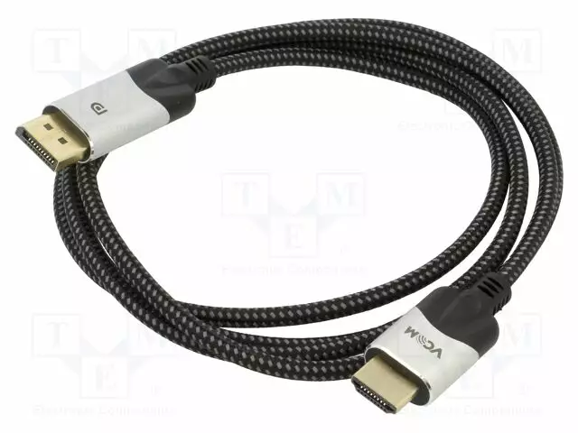 KAAPELI - DISPLAYPORT-PISTOKE,HDMI-PISTOKE - PVC - TEKSTIILI - 1,8M - HDMI, DVI, DisplayPort johdot - CG608M-1.8 - 1