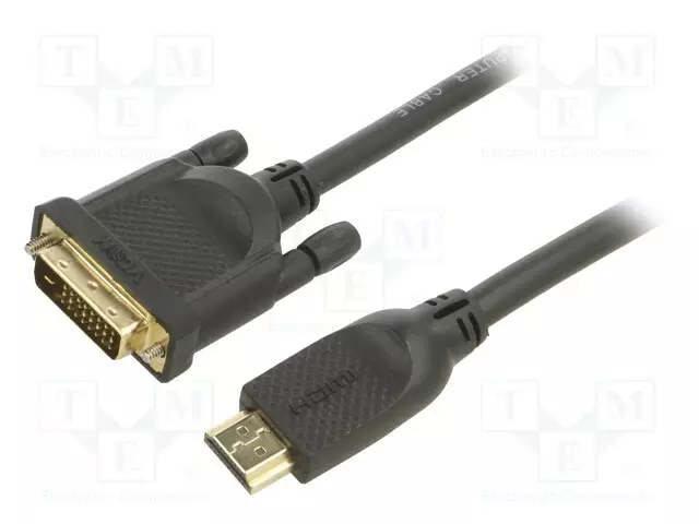 KAAPELI - DVI-D (24+1) PISTOKE,HDMI-PISTOKE - PVC - 1,8M - MUSTA - HDMI, DVI, DisplayPort johdot - CG484G-1.8 - 1