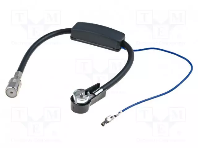 KAAPELI - 0,3M - ISO-PISTORASIA,ISO-KULMAPISTOKE - 12VDC - AM,FM - Antennijohdot - A9608 - 1