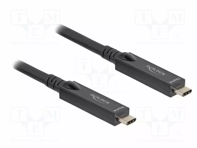 KAAPELI - OPTINEN - USB C PISTOKE,MOLEMMIN PUOLIN MUSTA - USB kaapelit ja adapterit - DELOCK-84258 - 1