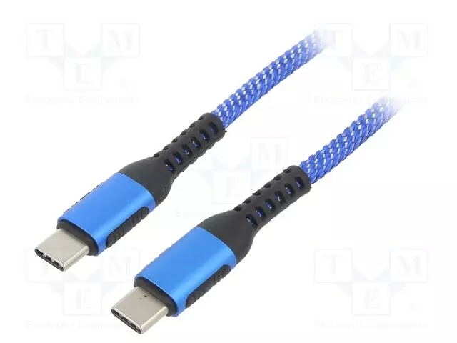 KAAPELI - USB 2.0 - USB C PISTOKE,MOLEMMIN PUOLIN - NIKKELÖITY - USB kaapelit ja adapterit - AK-USB-38 - 1