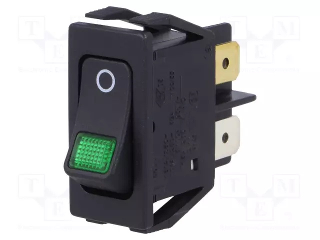 KEINUKYTKIN - DPST - AS: 2 - ON-OFF - 16A/250VAC - MUSTA - IP40 - HEHKULAMPPU - Keinukytkimet - 1555.3108 - 1