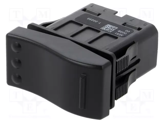 KEINUKYTKIN - SPST - AS: 2 - OFF-(ON) - 10A/12VDC - MUSTA - EI OLE - 3250OHM - Keinukytkimet - 3251.0058 - 1