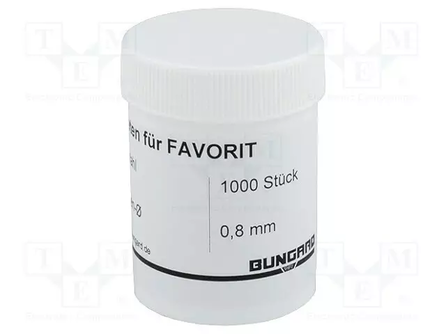 LÄPIVIENTI: PCB-LEVYILLE - 0,8MM - 1000KPL - Piirilevyjen valmistus - BUN-RIVETES-08 - 1