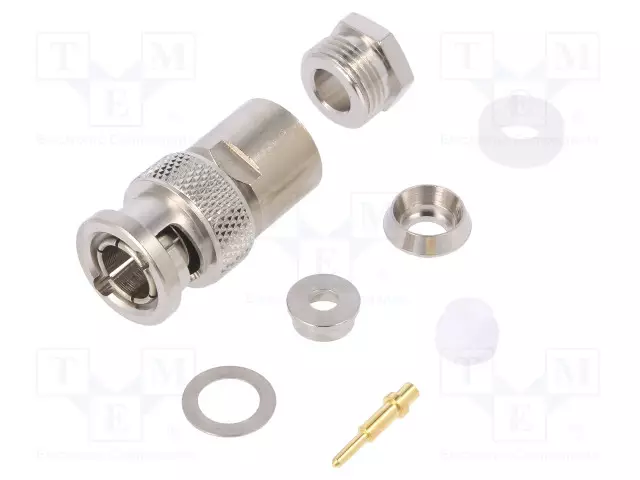 LIITIN: BNC - PISTOKE - UROS - SUORA - 50OHM - KIERRETTÄVÄ (PURISTIN) - BNC liittimet - J01000B0608 - 1