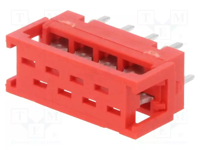 LIITIN: MICRO-MATCH - SIIRTYMÄ - PIN: 8 - IDC,THT - PCB, - 2X4 - Micro-Match liittimet, rasteri 1,27mm - AMP-7-215570-8 - 1