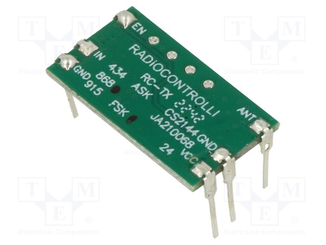 MODUULI: RF - FM-LÄHETIN - FSK - 868,35MHZ - 2,2÷3,6VDC - 10DBM - THT - RF moduulit - RC-TXFSK-868 - 1