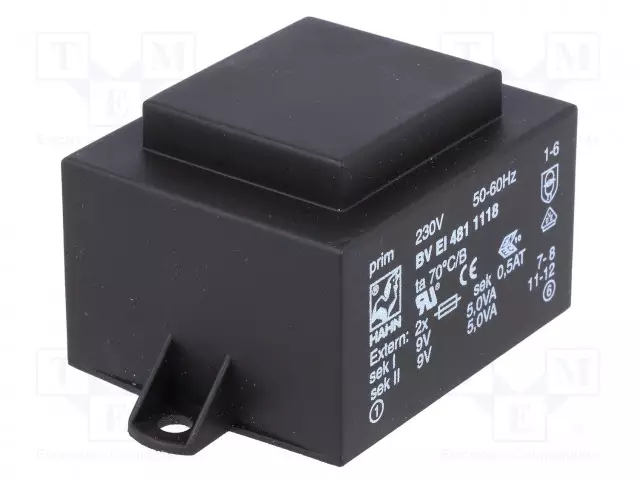 MUUNTAJA - 10VA - 230VAC - 9V - 9V - 556MA - 556MA - PCB - BVEI - Piirilevymuuntajat - BVEI4811118 - 1