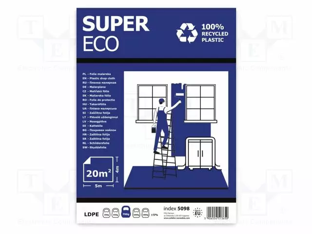 PAINTING FOIL - L: 5M - WIDTH: 4M - MUSTA - Pakkaaminen ja suojaus - SOLID-5098 - 1