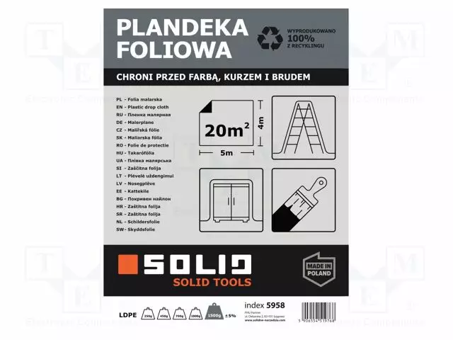 PAINTING FOIL - L: 5M - WIDTH: 4M - TRANSLUCENT - Pakkaaminen ja suojaus - SOLID-5958 - 1