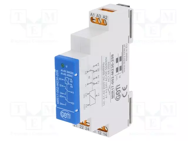 RELE: ASENNUS-NC X2 + NO X2 - DIN-KISKOLLE - -20÷45°C - IP20 - 24VDC - Asennusreleet - MIR17-002-M230-208 - 1
