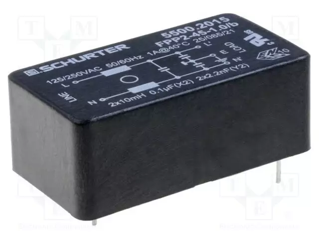 SUODATIN: HÄIRIÖSUOJA-250VAC - CX: 100NF - CY: 2,2NF - 1MH - THT - Häiriönpoistosuotimet - 5500.2018 - 1