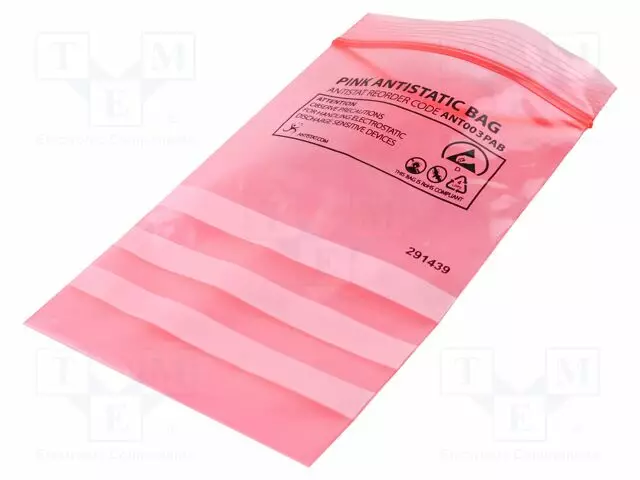 SUOJAPUSSI - ESD - L: 610MM - W: 457MM - PAKS.: 75UM - 100KPL - LDPE - PINKKI - ESD laukut, foliot - ATS-003-0028 - 1