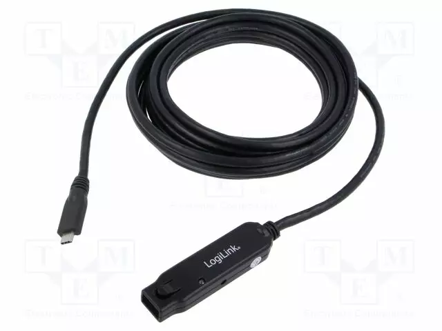 USB-TOISTIN - THUNDERBOLT 3,USB 3.2 - 5M - MUSTA - 10GBPS - USB kaapelit ja adapterit - UA0418 - 1