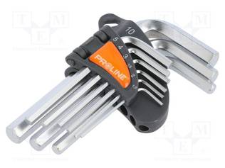 WRENCH: HEX KEY-SET - CHROM-VANADIUM STEEL - 9PCS. - Kuusiokolo- ja TORX avaimet - PRE-48309 - 1