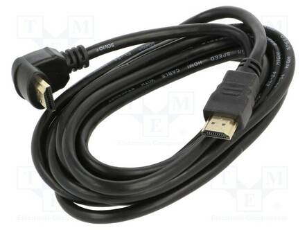 KAAPELI - HDMI-PISTOKE,HDMI-PISTOKE 90° YLÄ-/ALA-HDMI 2.0 - HDMI, DVI, DisplayPort johdot - SAVKABELCL-109 - 1