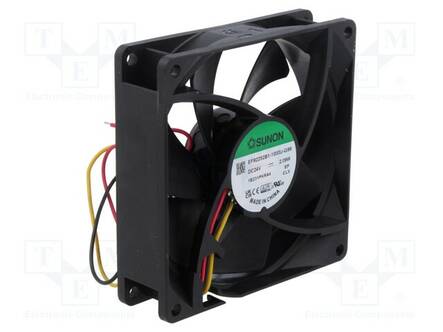 LAITETUULETIN - DC - 24VDC - 92X92X25MM - 82M3/H - 34DBA - KUULA - DC 24V tuulettimet - EF92252B1-G99 - 1