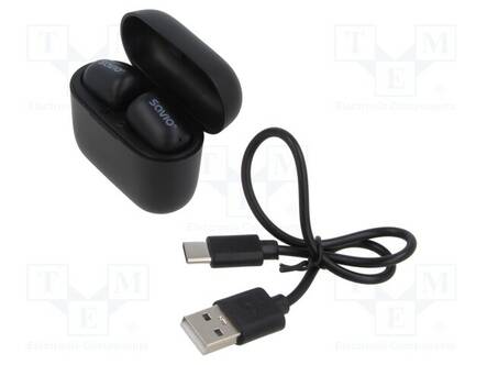 LANGATTOMAT KUULOKKEET MIKROFONILLA - MUSTA - USB C - 20HZ÷20KHZ - Tietokoneen oheislaitteet - SAVSLTWS-09 - 1