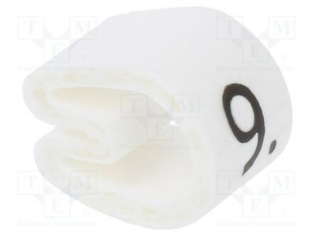 MERKIT - MERKINTÄ: 9 - 4,3÷6,9MM - PVC - VALKOINEN - -45÷70°C - Kaapeleiden merkintä - TE-06201909 - 1
