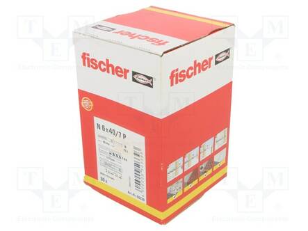 PLASTIC ANCHOR - WITH FLANGE,WITH SCREW - 6X40 - ZINC-PLATED STEEL - Ruuvit - muut - FISCHER-50339 - 2