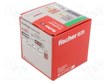 PLASTIC ANCHOR - WITH SCREW - 14X70 - DUOPOWER - 8PCS - 14MM - Ruuvit - muut - FISCHER-538249 - 2