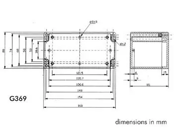 KOTELO ABS-MUOVIA 160x80x85mm TIIVIS SISÄKKEILLÄ - Kotelot - G-sarja - G369 - 1