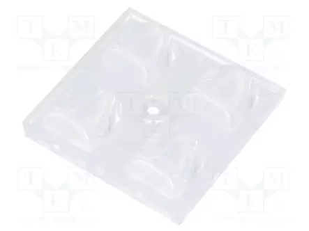 LED-LINSSI - NELIÖMAINEN - LÄPINÄKYVÄ - H: 8,05MM - ULK.KOOT: 50X50MM - Linssit LEDeille - C13699 - 1