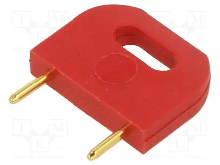 CONNECTOR MALE INSULATED 10.16MM SHORTING LINK PUNAINEN - Erikoisliittimet - D3088-99 - 1
