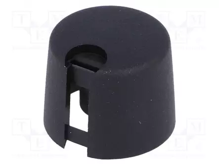 NUPPI - ILMAISINTEN KANSSA - MUOVI - ØAKSELIN: 6MM - Ø20X16MM - MUSTA - Potentiometrien nupit - A1020649 - 1