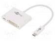 ADAPTERI - USB 3.0 - 0,15M - VALKOINEN - FULL HD 1080P - 60W - USB kaapelit ja adapterit - USB.C-ADAP-09 - 1