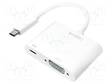 ADAPTERI - USB 3.0 - 140MM - VALKOINEN - STANDARDI: POWER DELIVERY - USB kaapelit ja adapterit - UA0259 - 1