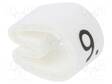 MERKIT - MERKINTÄ: 9 - 4,3÷6,9MM - PVC - VALKOINEN - -45÷70°C - Kaapeleiden merkintä - TE-06201909 - 1