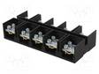 LIITIN: RIVILIITIN - 125A - RUUVI TERMINAALI - MUSTA - 35MM2 - NAVAT: 5 - Riviliittimet - PE.4009 - 1