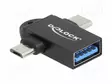 ADAPTERI - OTG - USB A RASIA,USB B MIKROPISTOKE,USB C PISTOKE - USB kaapelit ja adapterit - DELOCK-60739 - 1